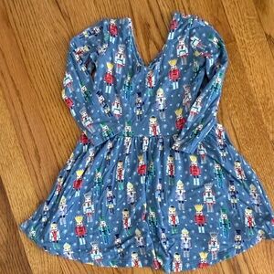 Blue Nutcracker Print Dress